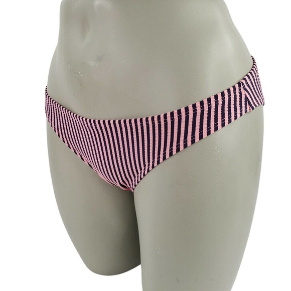 Cheeky Striped Bikini Bottom Juniors 3/5 Womens 0/2 Pink Black Xhilaration - Picture 6 of 12
